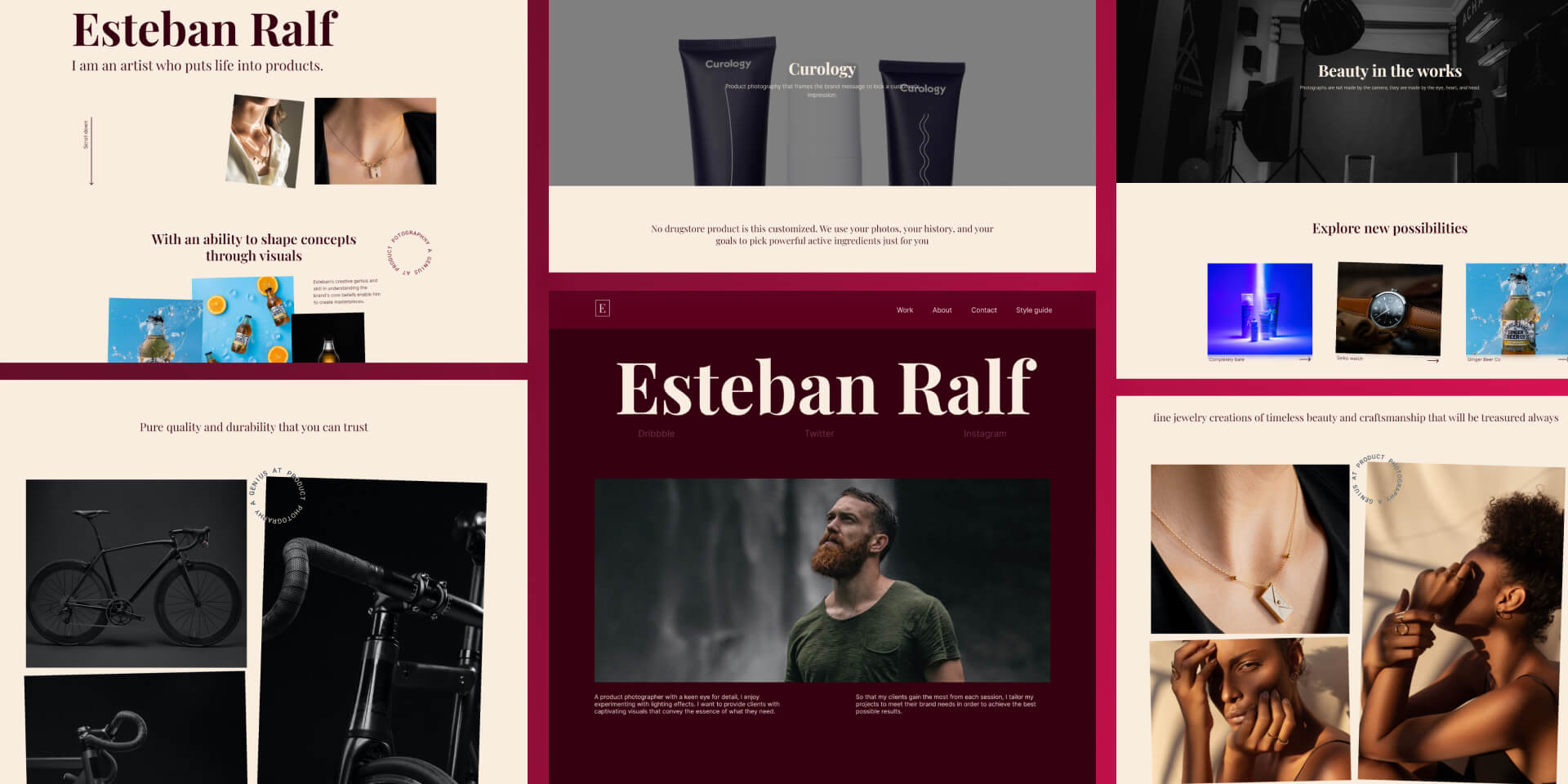 Website design samples.